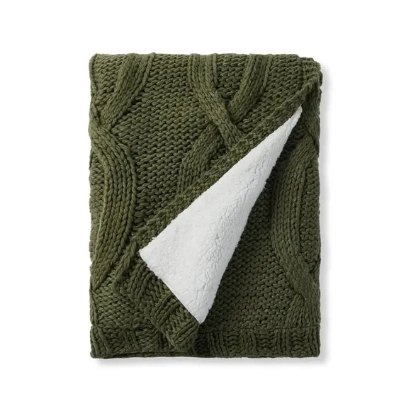 Cable Knit Throw Blanket 130cm x 180cm 4