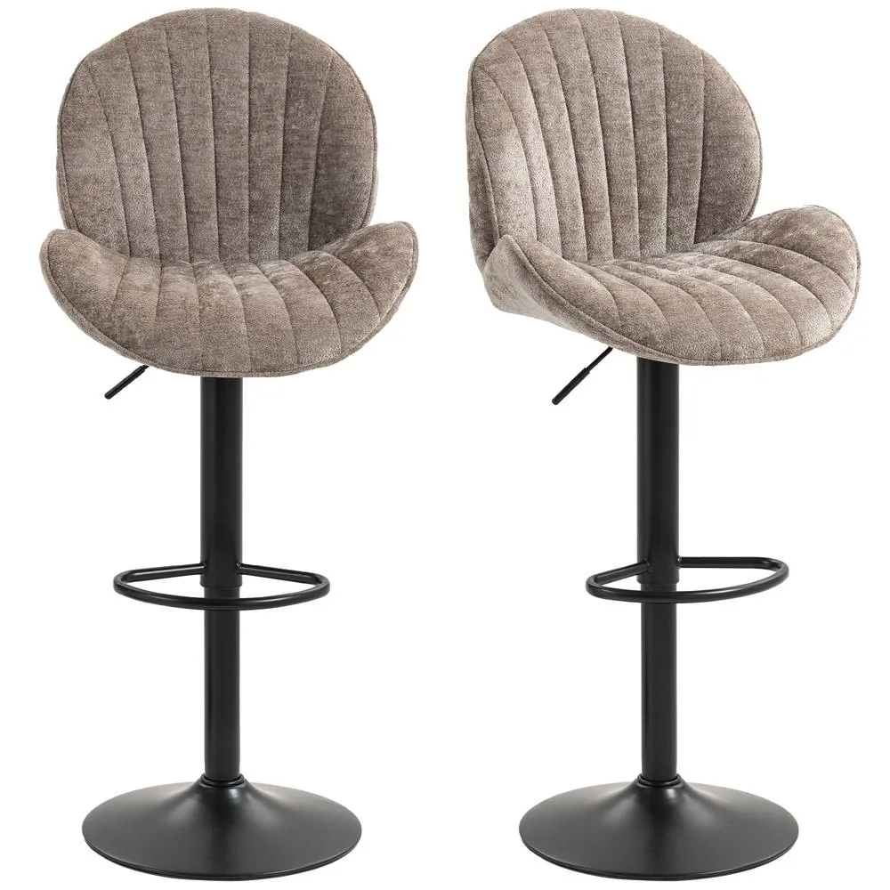 HOMCOM Modern Bar Stools Set of 2, Swivel Counter Height Barstools in Brown 2