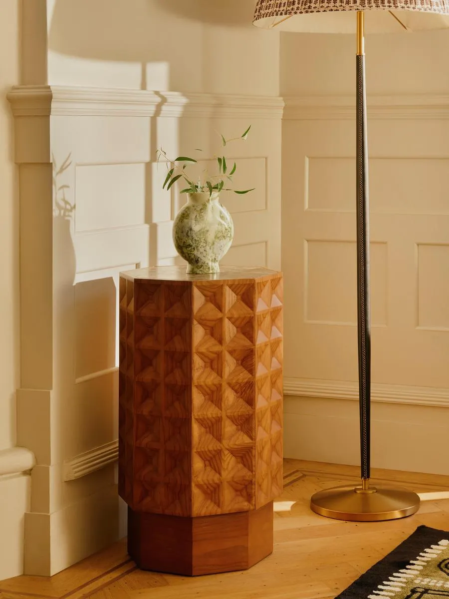 Dante Side Table, Dark Emperador Marble