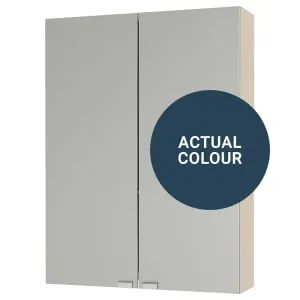 Duarti By Calypso Cascade 500mm Slimline Mirrored 2 Door Wall Hung Unit - Twilight Blue