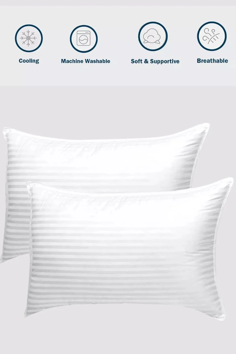 Just Essentials 2 Pack Hotel Quality Pillows Plump Extra Filled in White