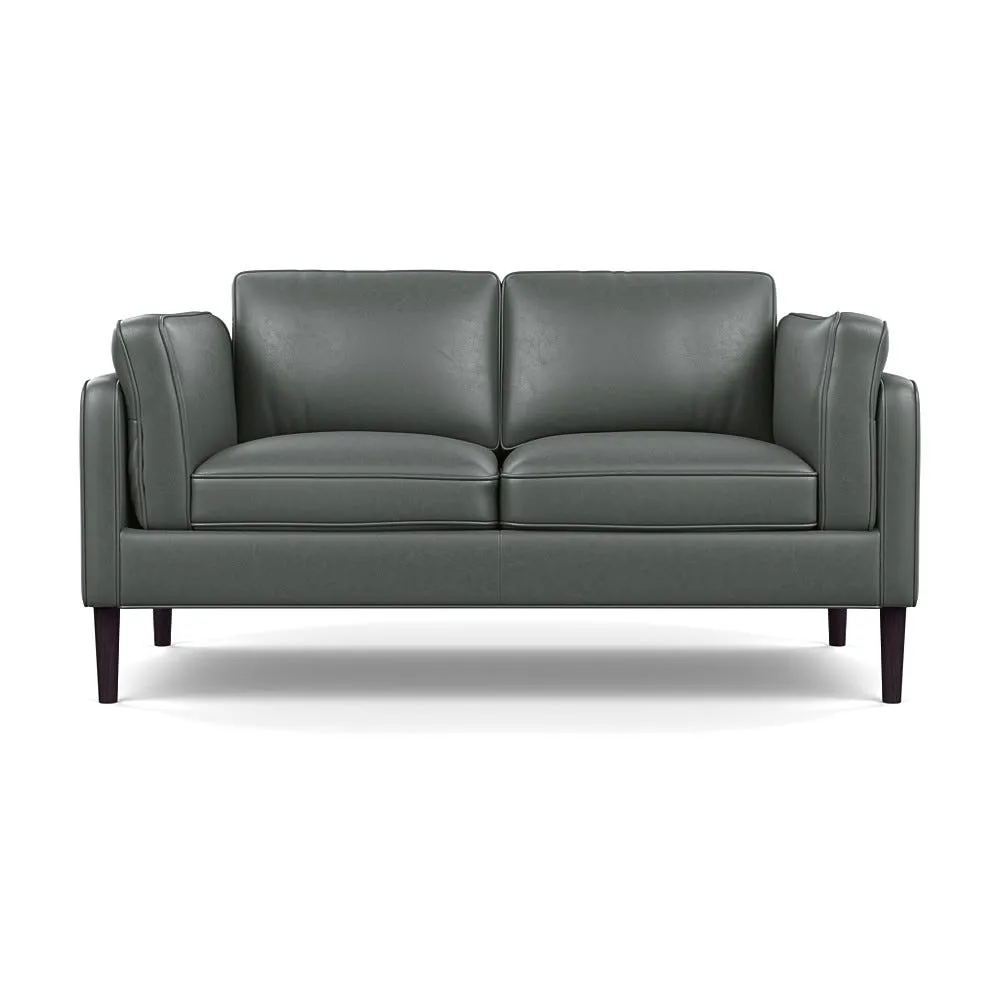 Heal's Sonno 2 Seater Daino Leather Steel Wenge Black Feet 1