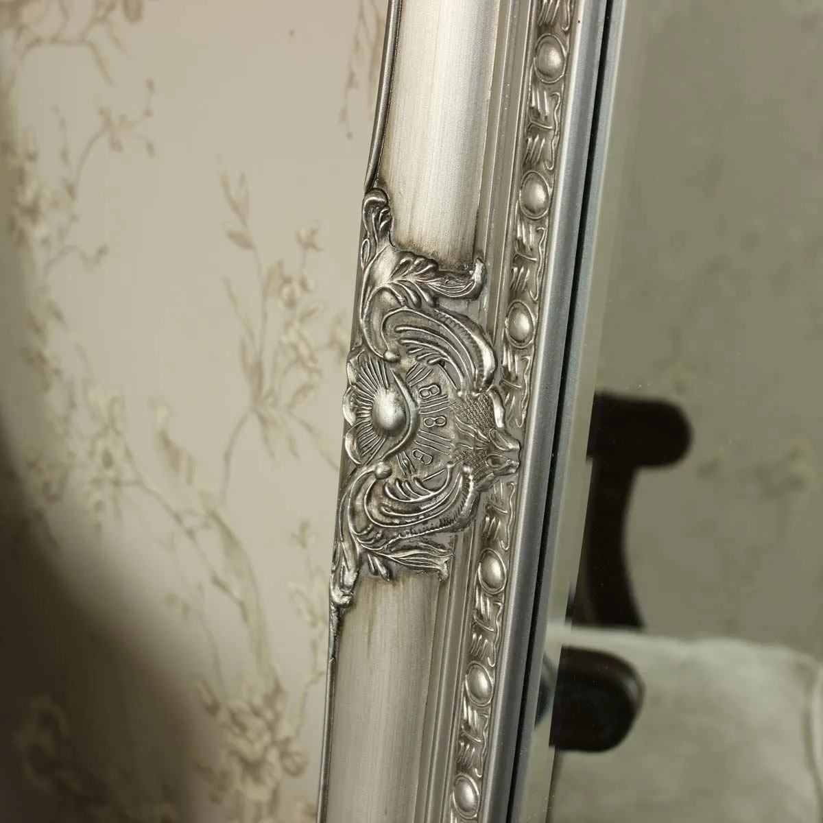 Melody Maison Large Ornate Silver Wall/Floor Mirror 176cm X 76cm 6