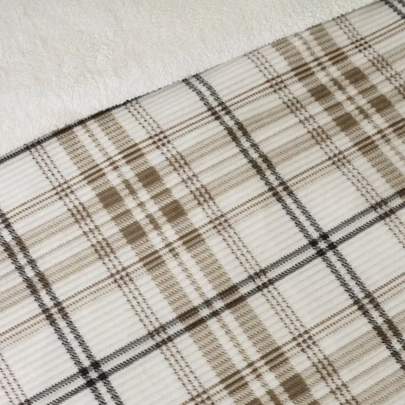 Catherine Lansfield Cosy Ribbed Check Duvet Cover & Pillowcase Set 2