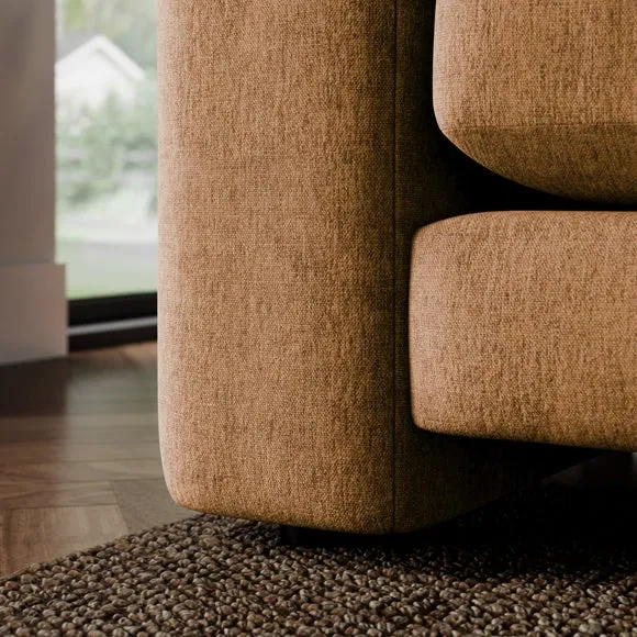 Magnus Vintage Soft Chenille Corner Chaise Sofa 4