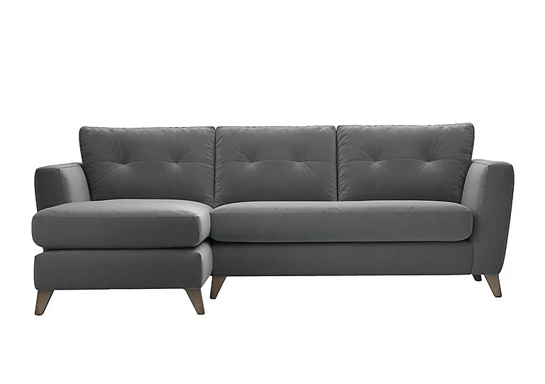 Hermione Fabric Left Hand Facing Corner Sofa with Chaise End - Koala Cub