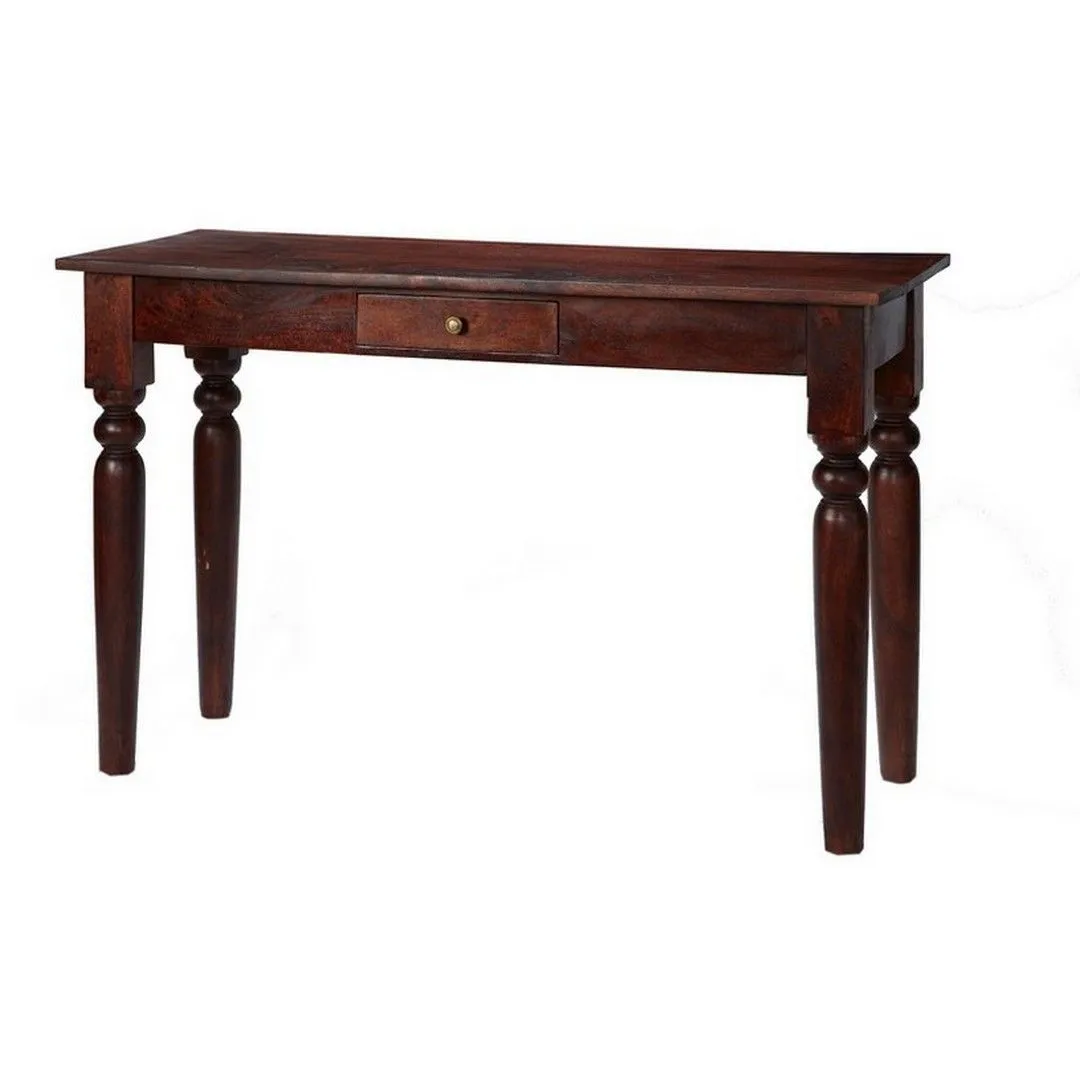 Indian Hub Jaipur Dark Mango Console Table - Solid Mango Wood - L45 x W122 x H76 cm in Brown