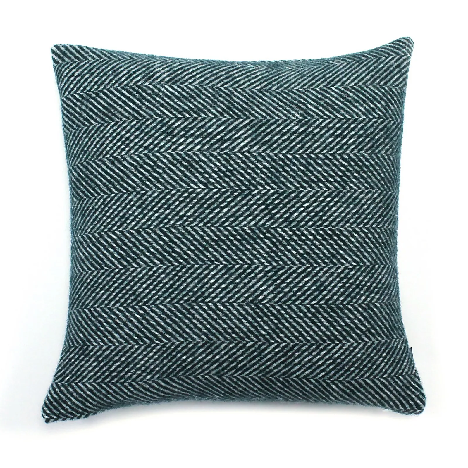 Country Living Wool Herringbone Cushion - 50x50cm - Dark Green
