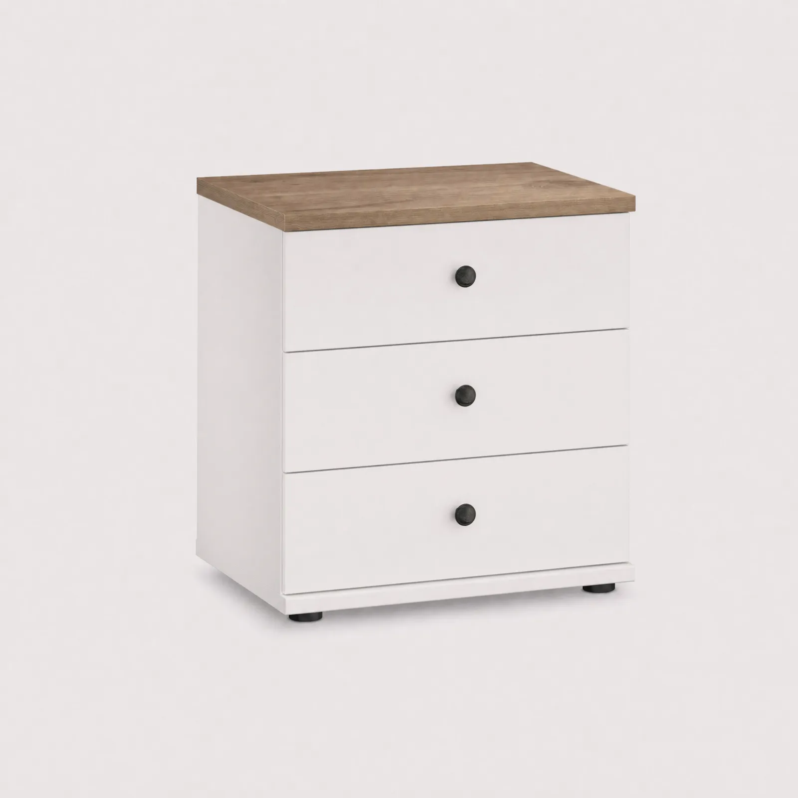 Varese 3 Drawer Bedside Cabinet, White | Barker & Stonehouse 1