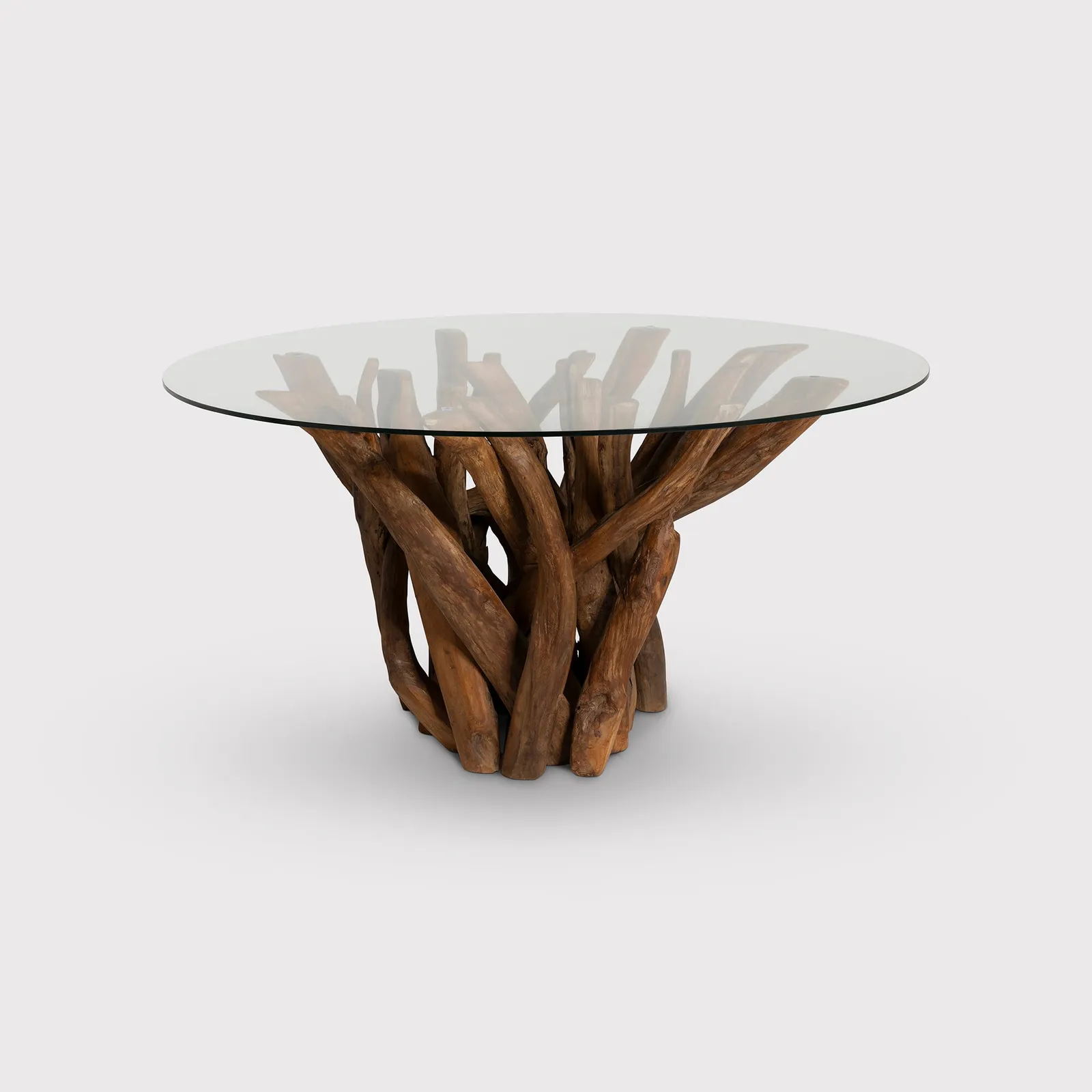 Whinfell Round Dining Table 160Cm, Round, Brown Glass | Barker & Stonehouse