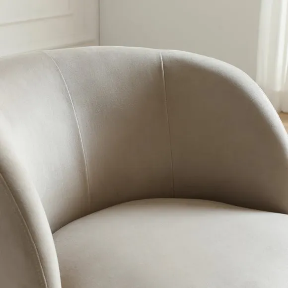 Tulip Velvet Curved Swivel Accent Chair 3