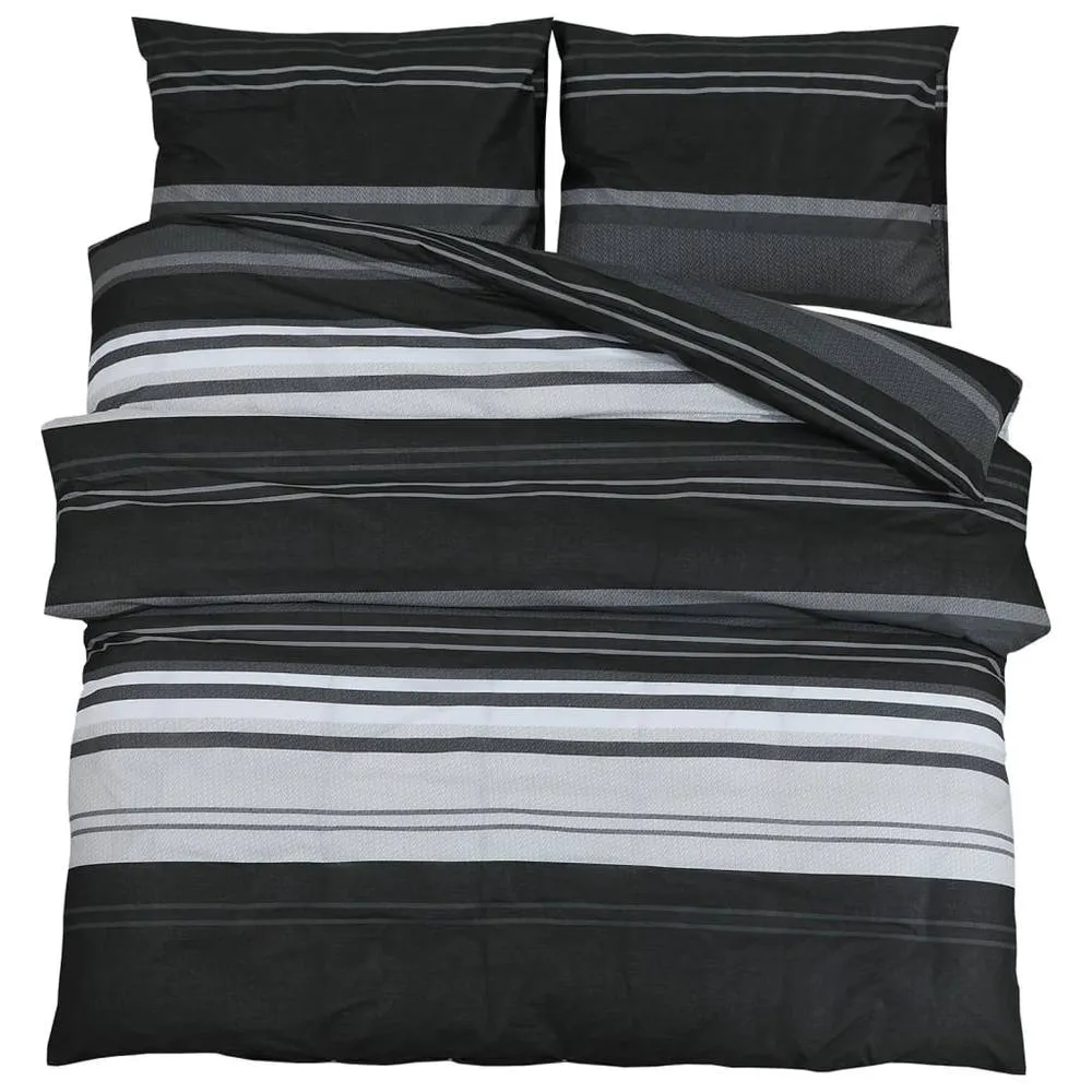 Berkfield Home Duvet Cover Set Black & White 140x200 cm Cotton