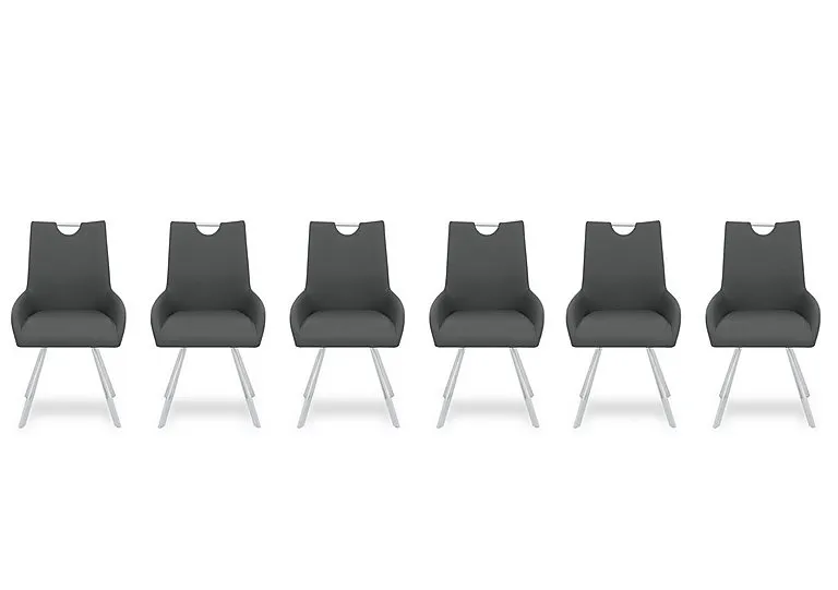 Nadal Set of 6 Swivel Dining Arm Chairs