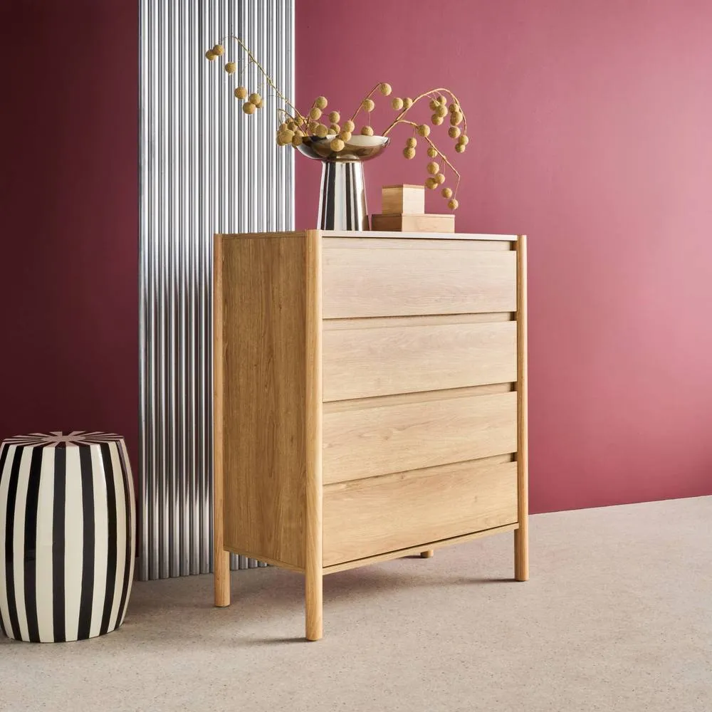 sweeek Wood effect chest of 4 drawers in Beige 4
