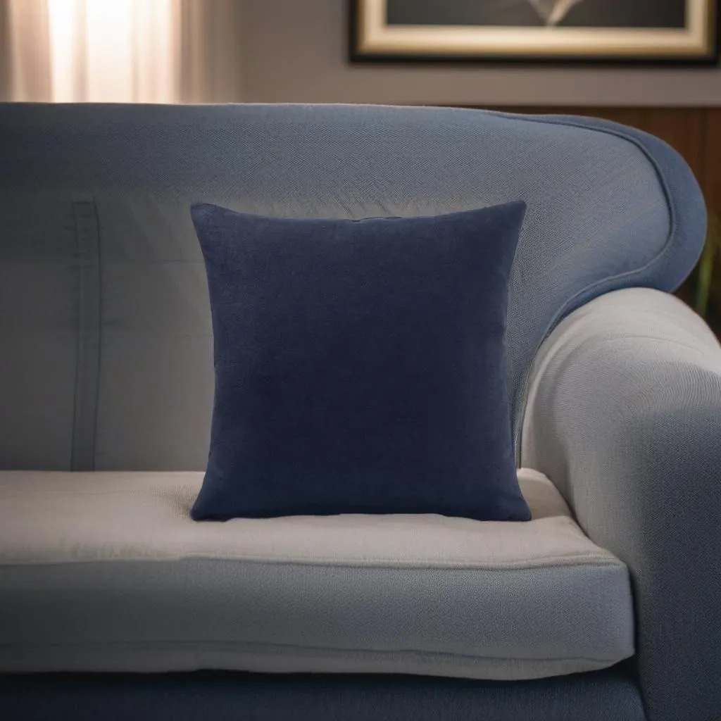 Luxury Living Velvet Chenille Cushion in Navy