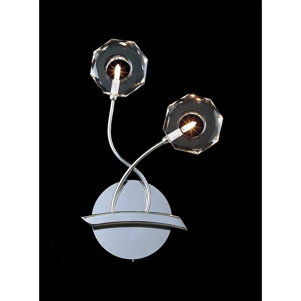 Netlighting Izona Wall Lamp 2 Light G4 Polished Chrome NOT LEDCFL Compatible in Grey 2