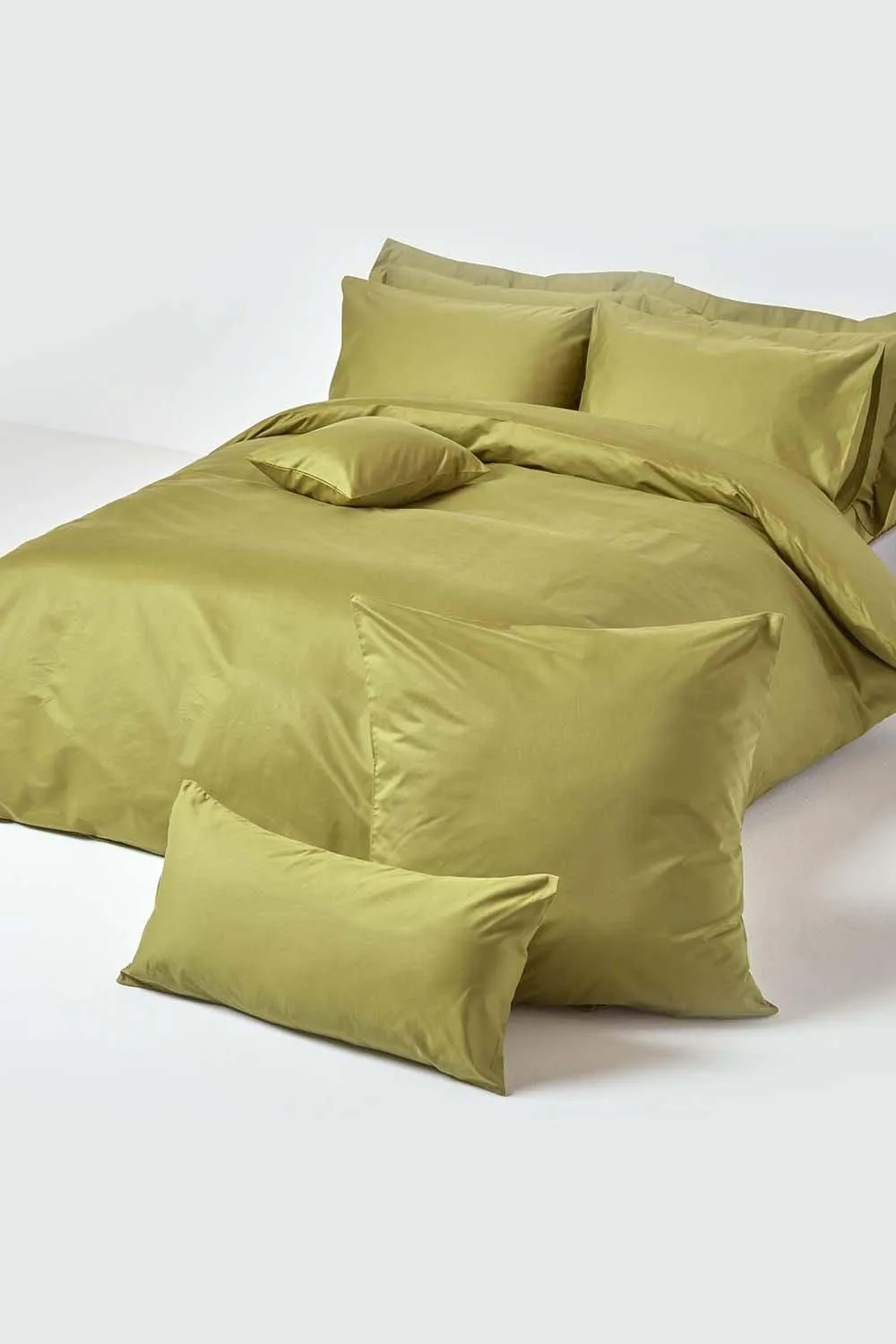 Homescapes Egyptian Cotton Housewife Pillowcase 1000 TC, King Size in Olive 5