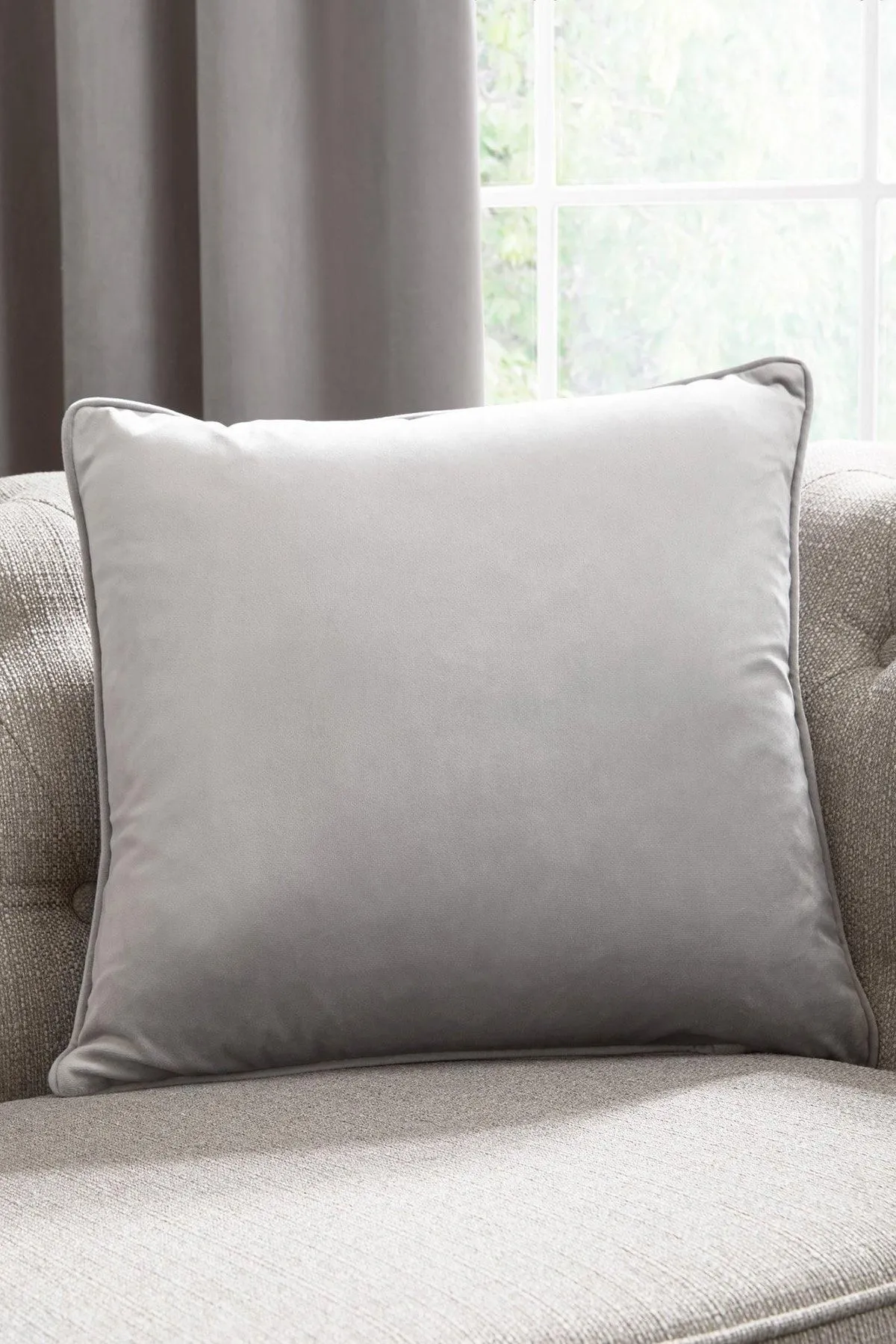 Laurence Llewelyn-Bowen 'Montrose' Luxury Filled Plain Velvet Cushion in Silver