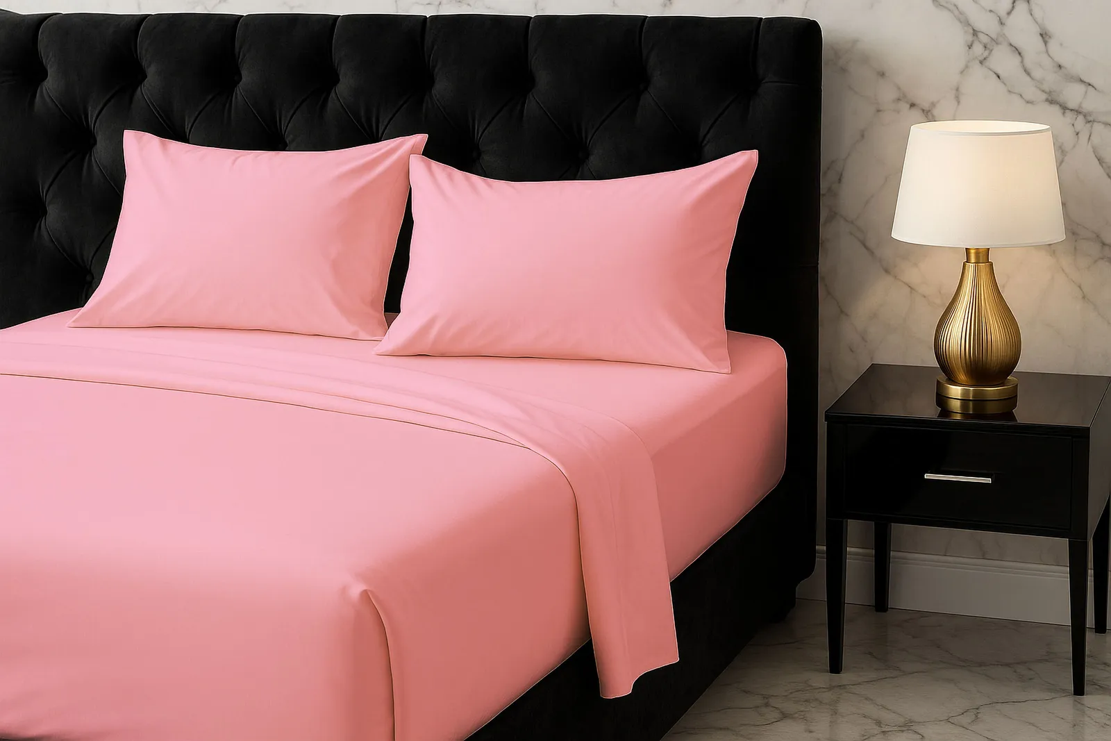 Snug City Microfibre Soft Touch Flat Sheet Plain Dyed Bed Linen in Pink