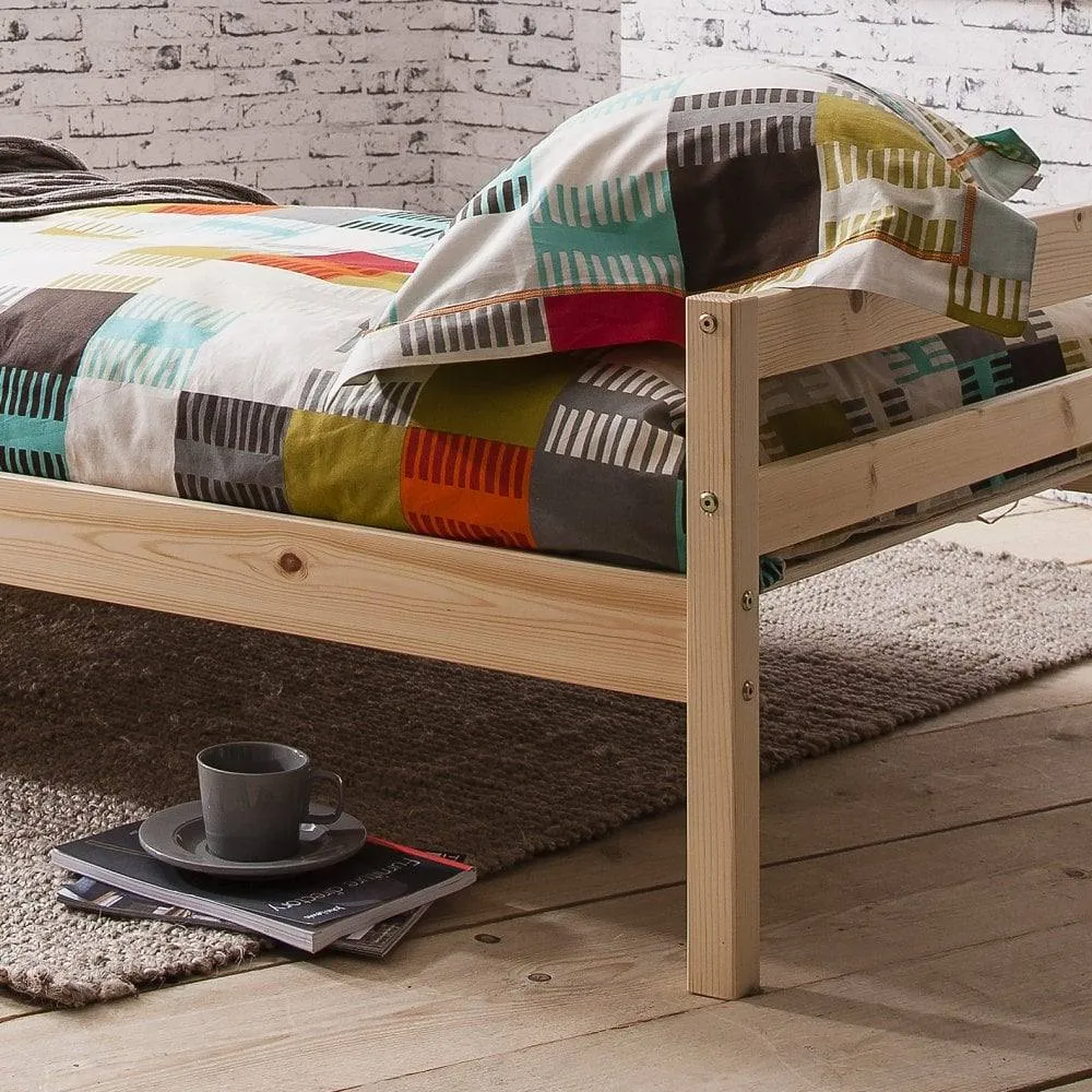 Nöa and Nani Sussex Single Bed 3ft Bed Frame in Natural Pine in Brown 3