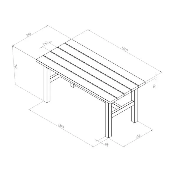 Emily Wooden Rectangle Dining Table 2