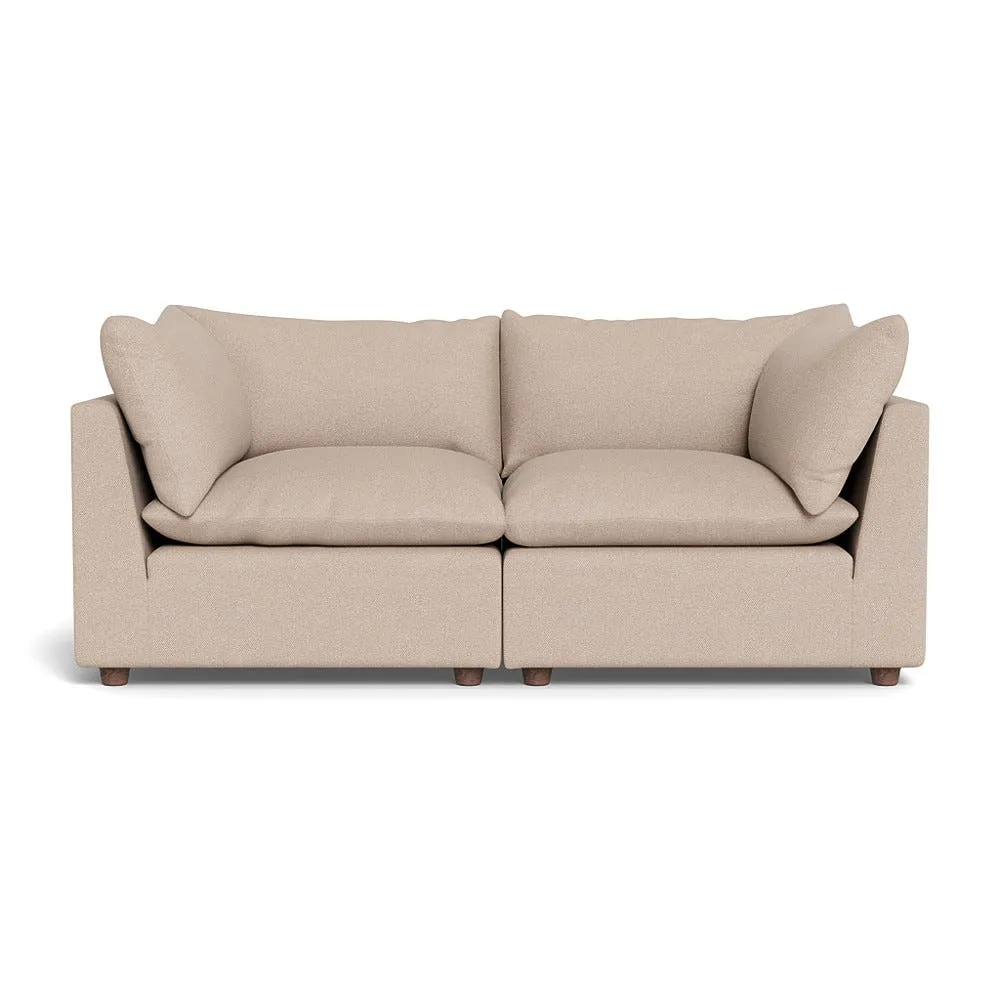 Heal's Astrid 3 Seater Sofa Boucle Tweed Pearl Walnut Stained Beech Feet 1
