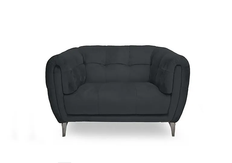 Sienna Fabric Cuddler Chair - Opulence Charcoal