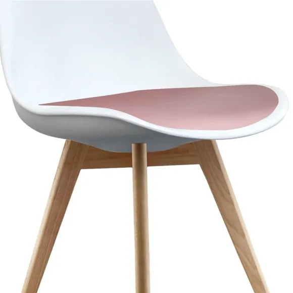 Fusion Living Soho White Plastic Dining Chair with Squared Legs 6