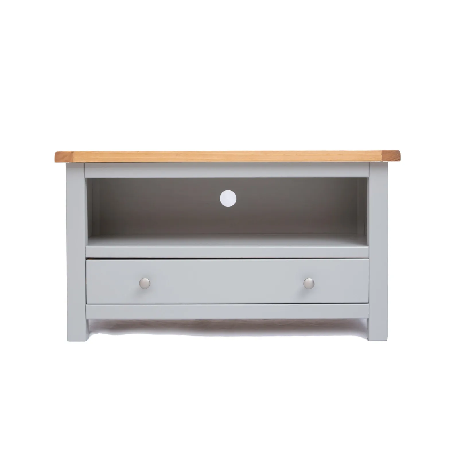 Cabinet Bits Argenta Light Grey 1 Drawer TV Cabinet Chrome Knob