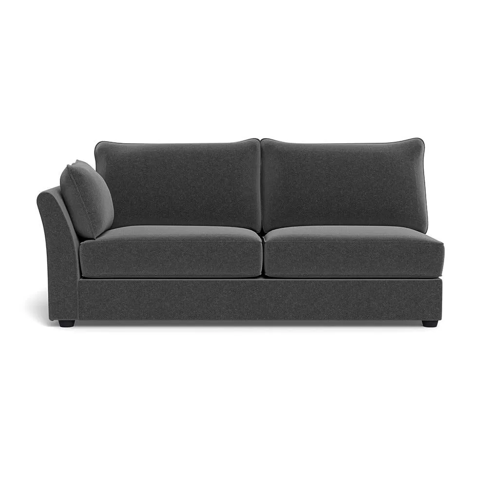 Heal's Tailor Large Left Hand Facing Corner Unit Melton Wool Granite Black Feet 1