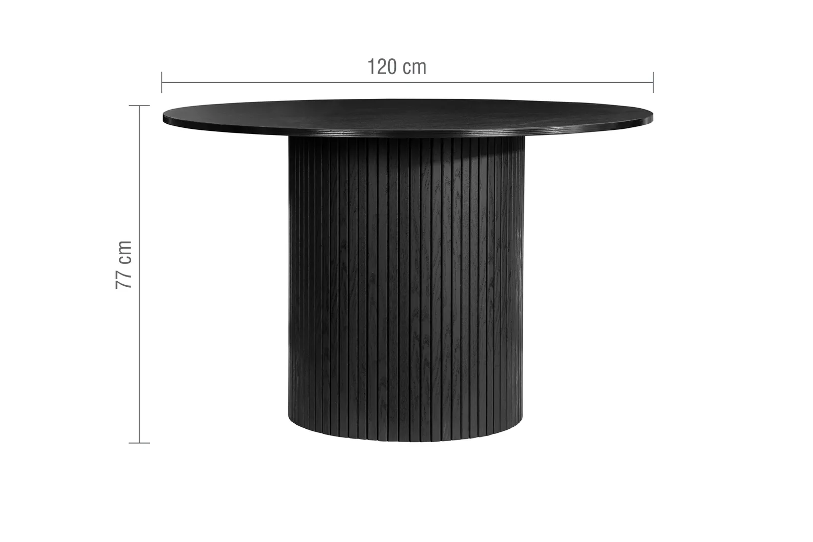 Birlea Axel Round Fluted Dining Table with 4 Chairs in Black 5