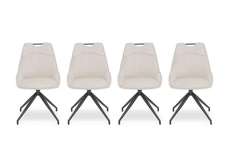 Pedro Set of 4 Fabric Swivel Dining Chairs