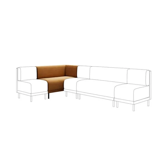 Mae Corner Dining Bench, Matte Plush Velvet 1