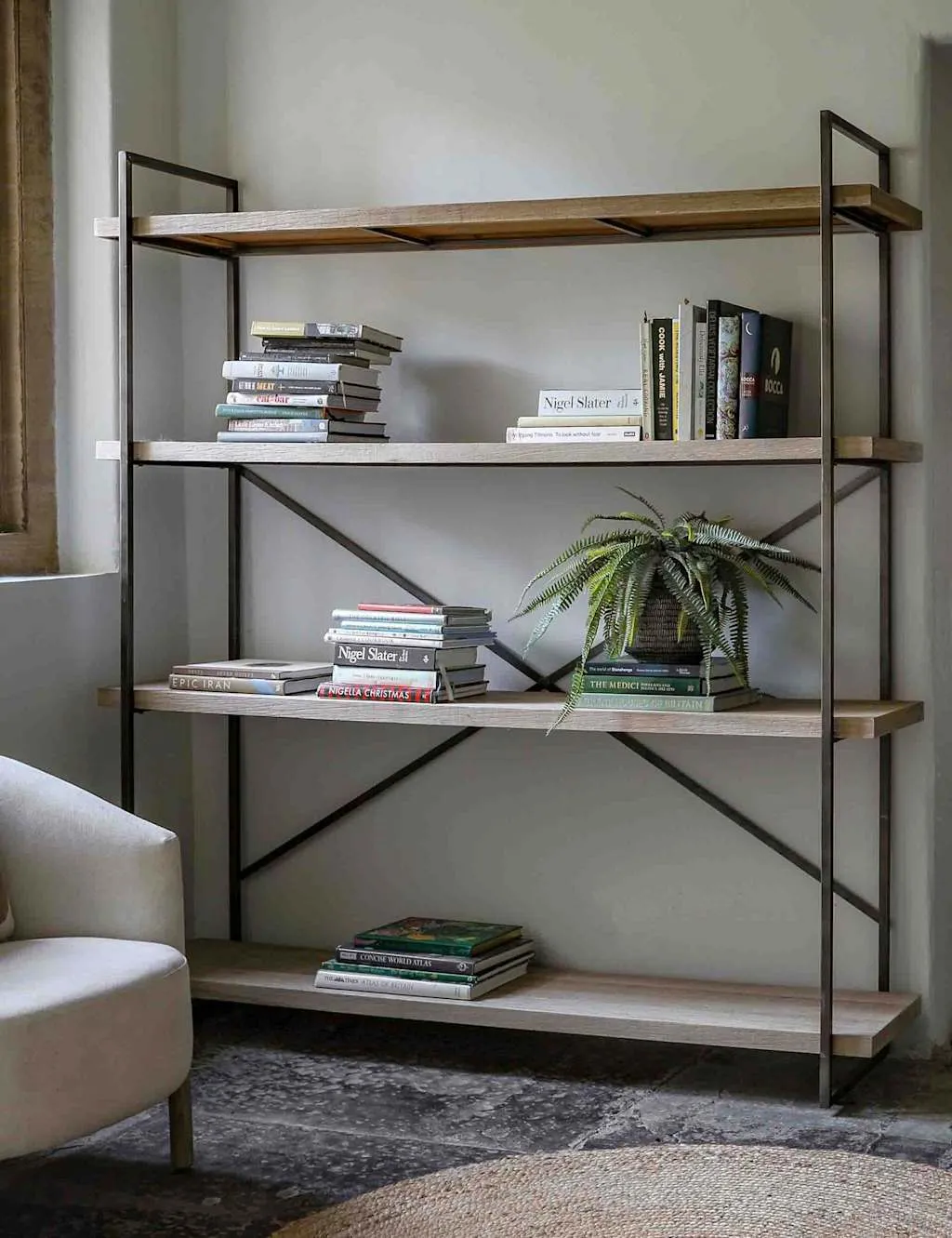 Gallery Direct Brogdale Metal & Wood Display Unit Medium Brown