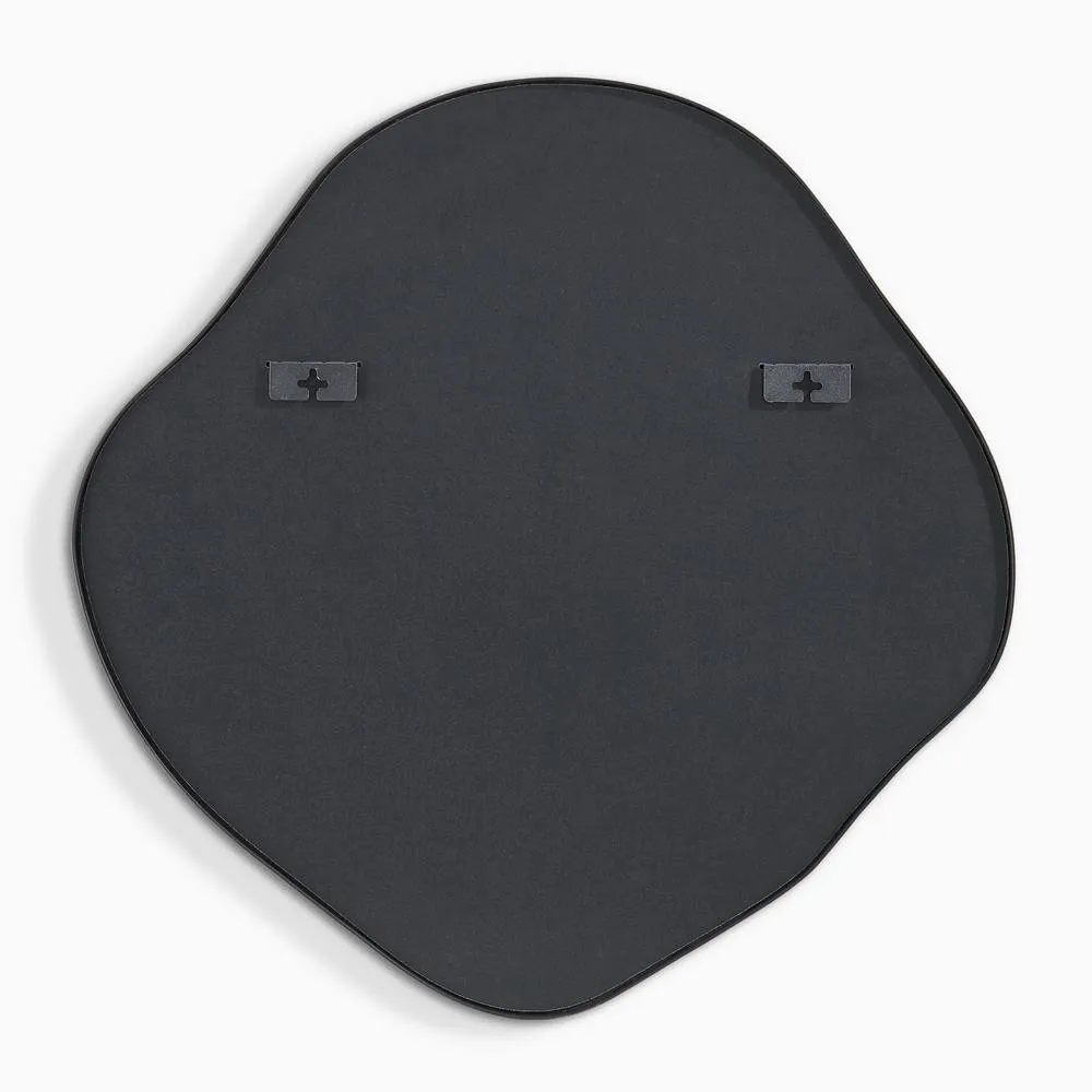FurnitureboxUK Vita Black Metal Small 60x60cm Pebble Shape Wall Mirror 5