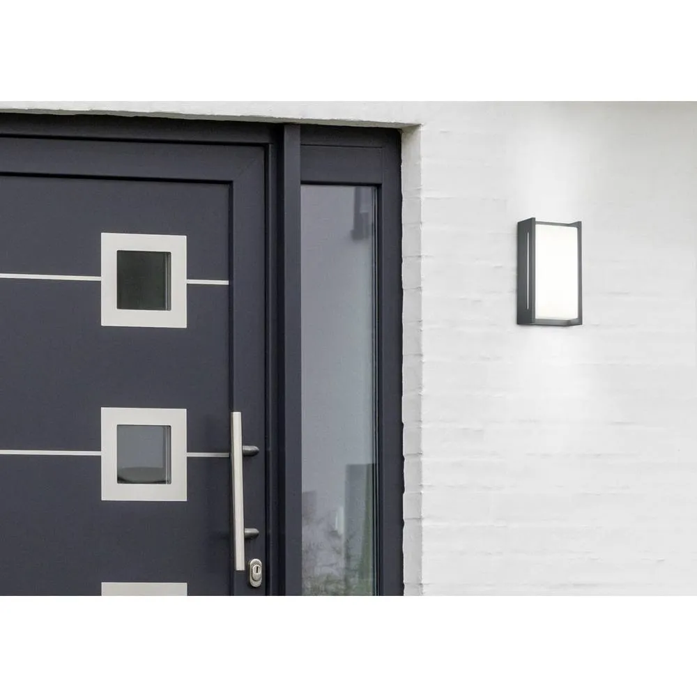 Netlighting Indus Modern 2 Light Outdoor Modern Wall Lamp Anthracite 3000K IP54 in Black 3