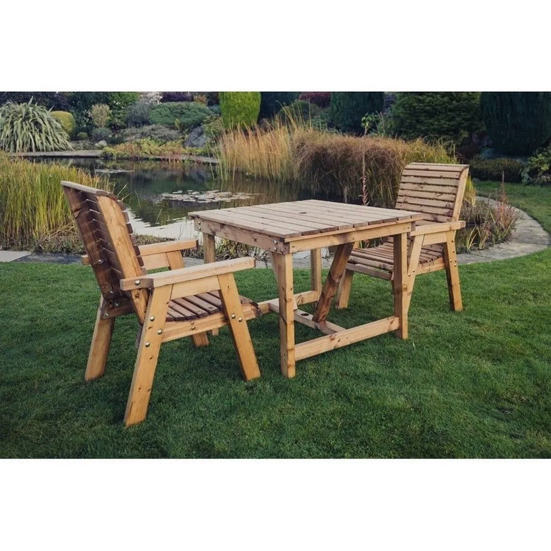 Churnet Valley Garden Furniture Ltd Valley 2 Seat Bistro Set - Min Assembly Required - Set of Cushions Inc in Brown 2