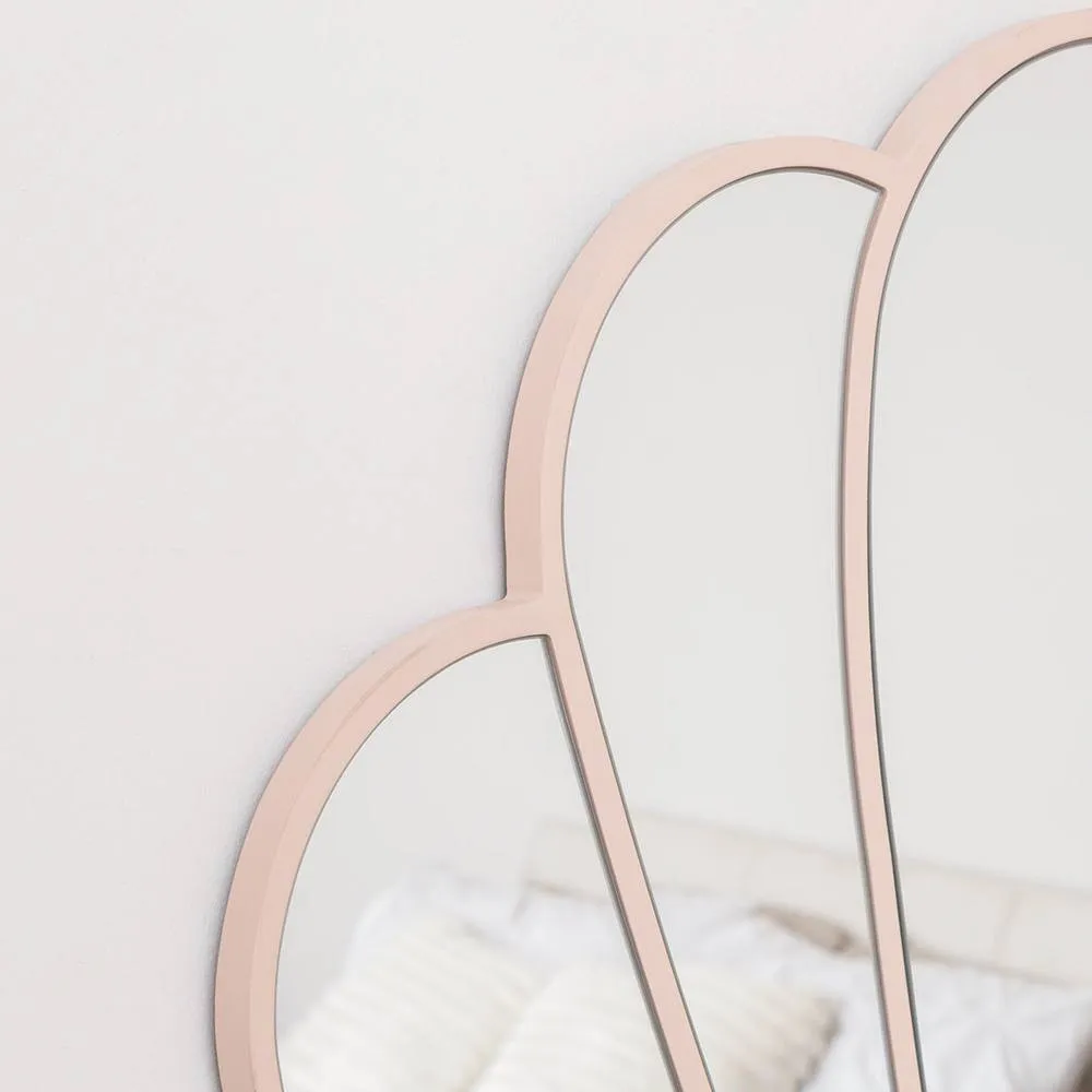 Melody Maison Large Pink Shell Shaped Wall Mounted Mirror - 60cm X 60cm 2