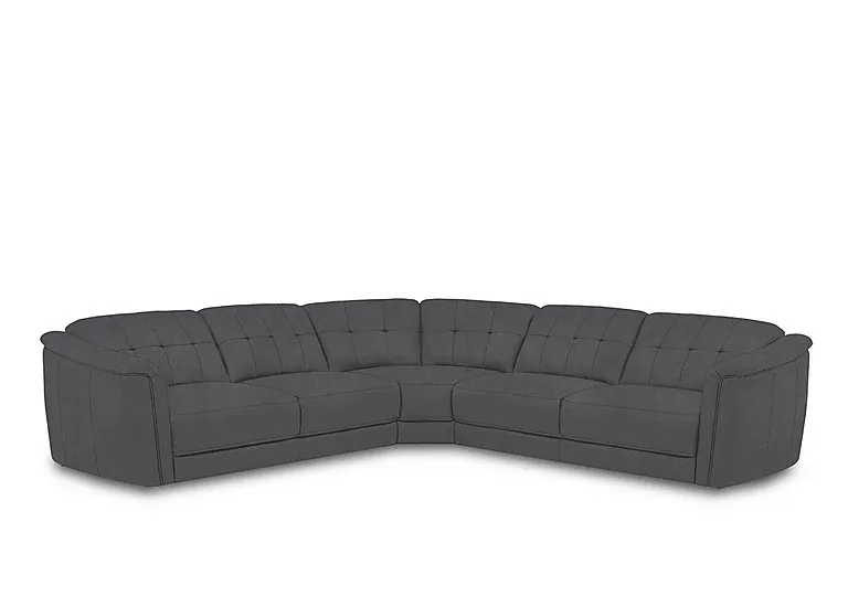 Monarch Large Fabric Corner Sofa - Manhattan Charcoal