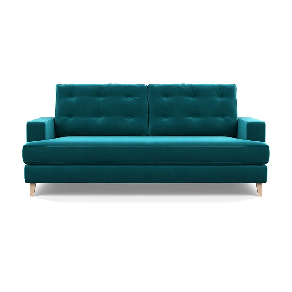 Heal's Mistral 3 Seater Sofa Smart Velvet Petrol Natural Feet