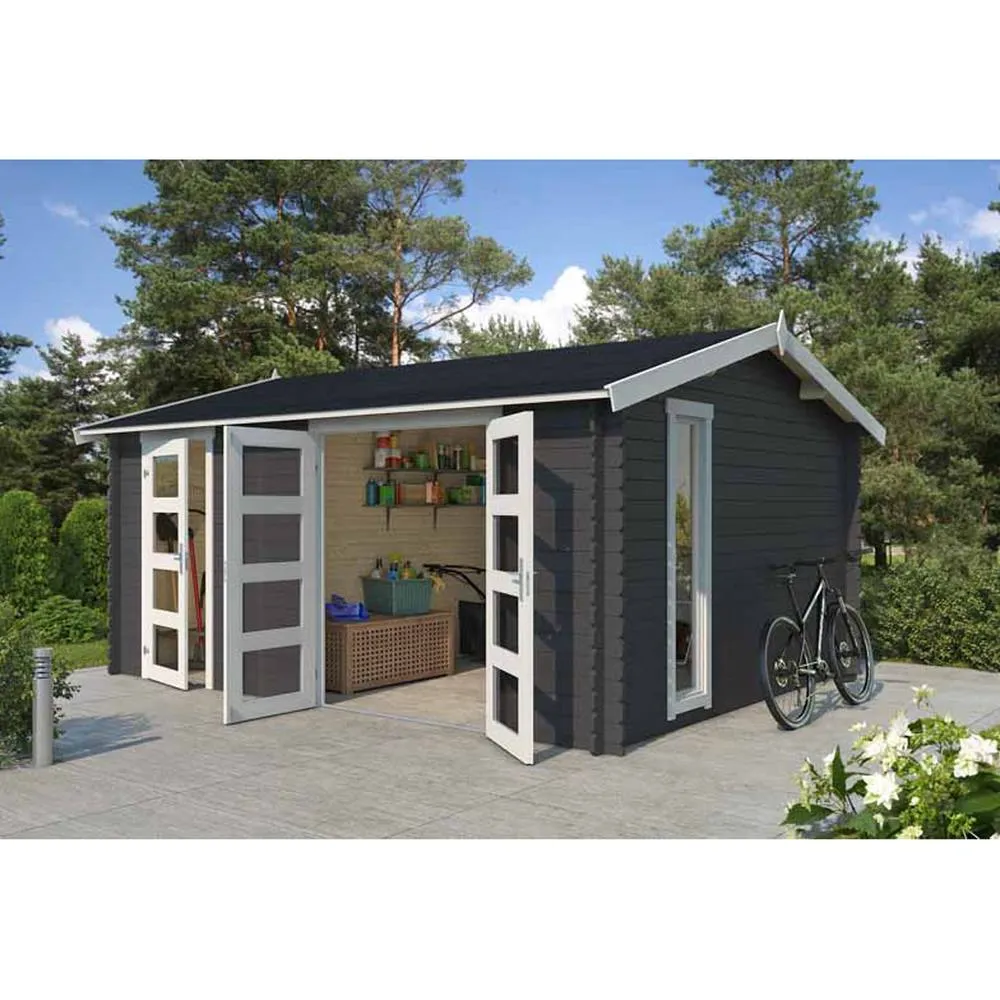 Lasita Maja Ltd Carroz 2-Log Cabin, Garden Room, Home Office - L496xW403.4xH250.8 cm in Light Tan 4
