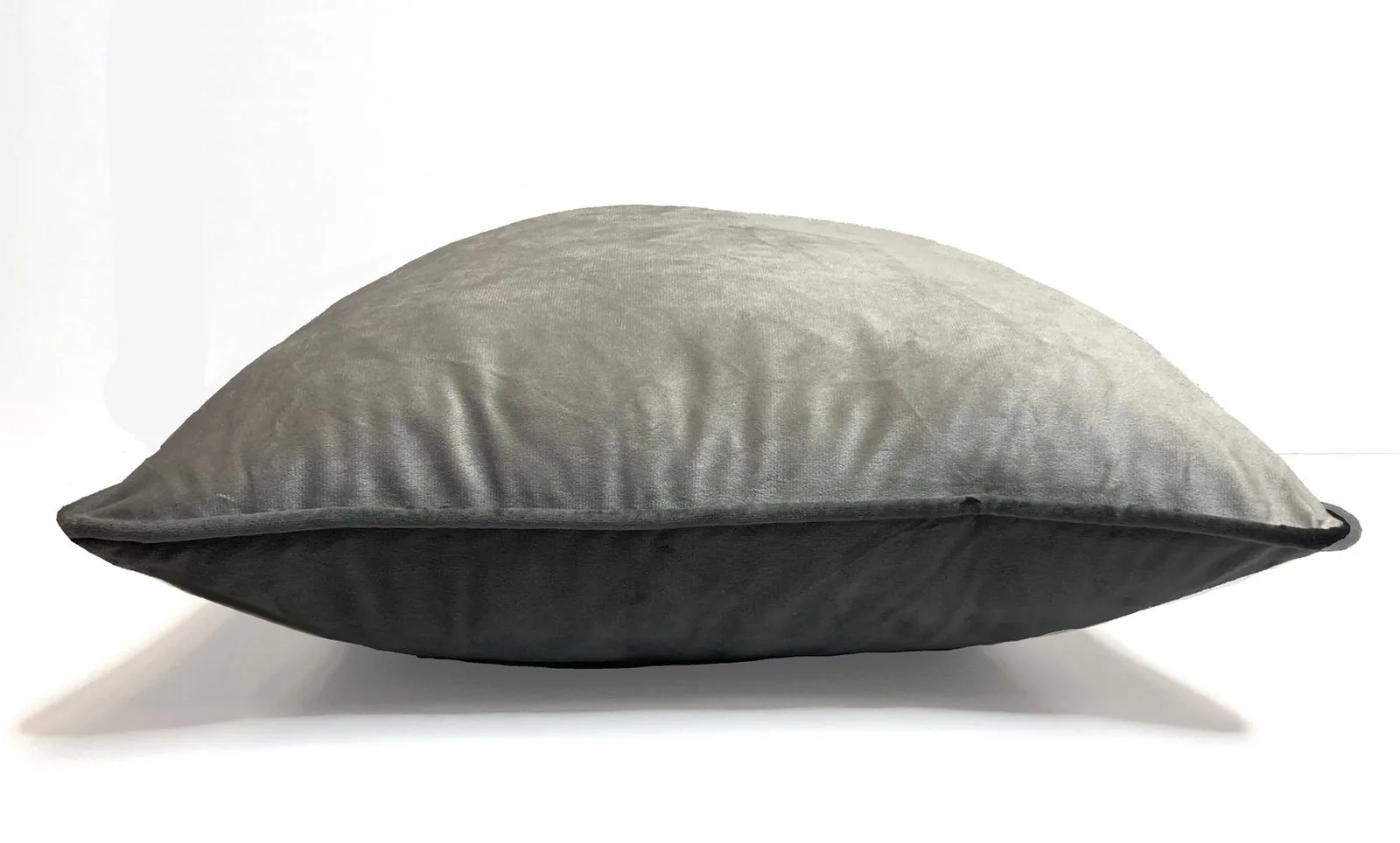 Rapport Home Piped Velvet Polyester Cushion Cover in Charcoal 3