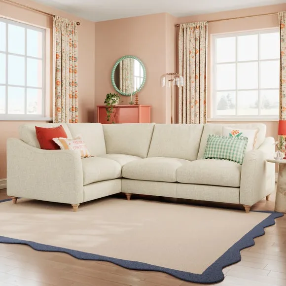 Hattie Slub Faux Linen Corner Sofa 1