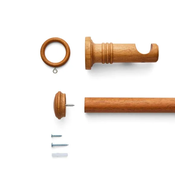 End Cap Stud Wood Curtain Pole Kit 3