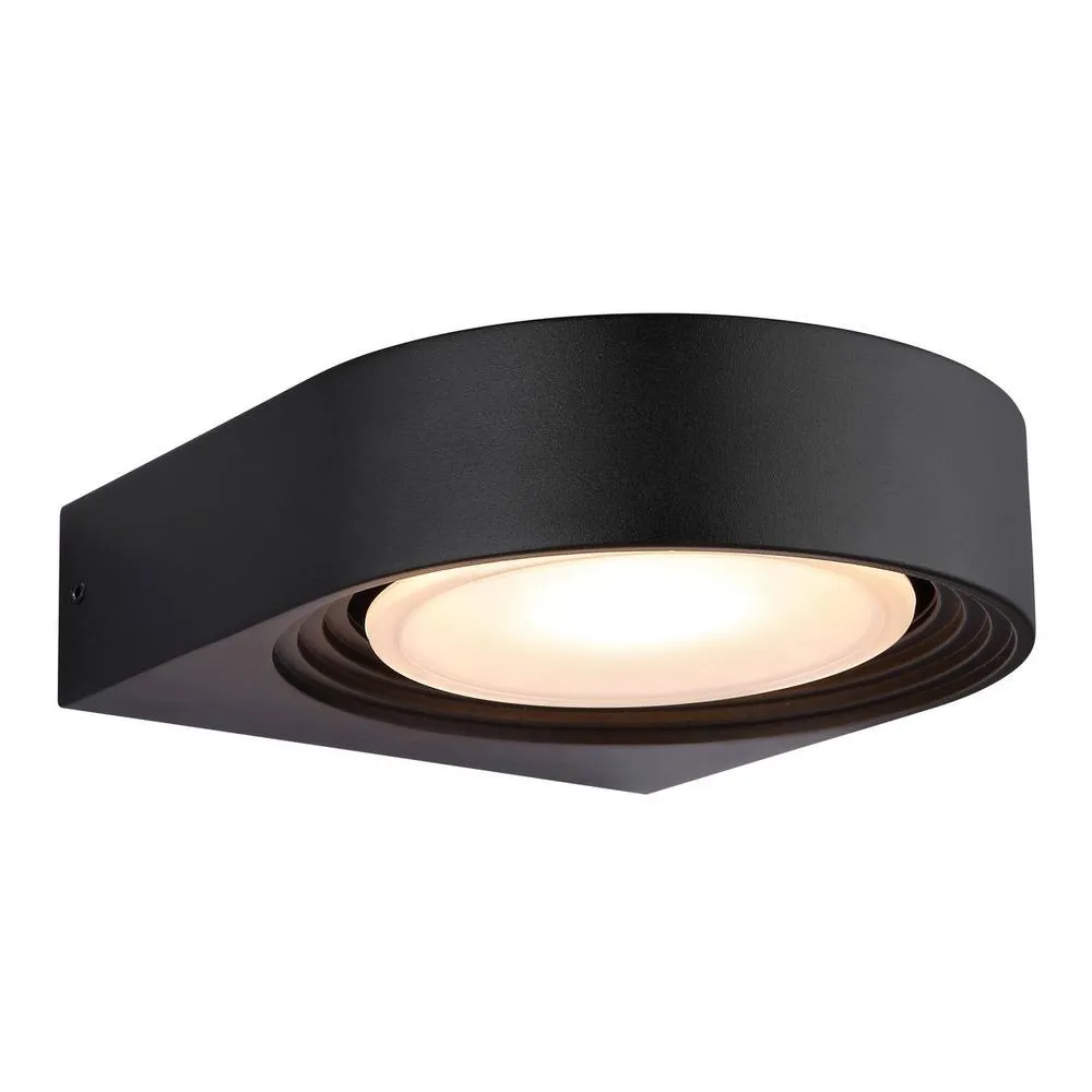 Netlighting Oko Outdoor Wall Down Lamp Matt Black IP44 LED 3000K