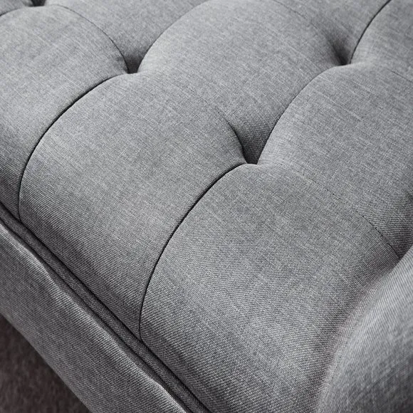 Milan Dining Bench, Dark Grey Fabric 2