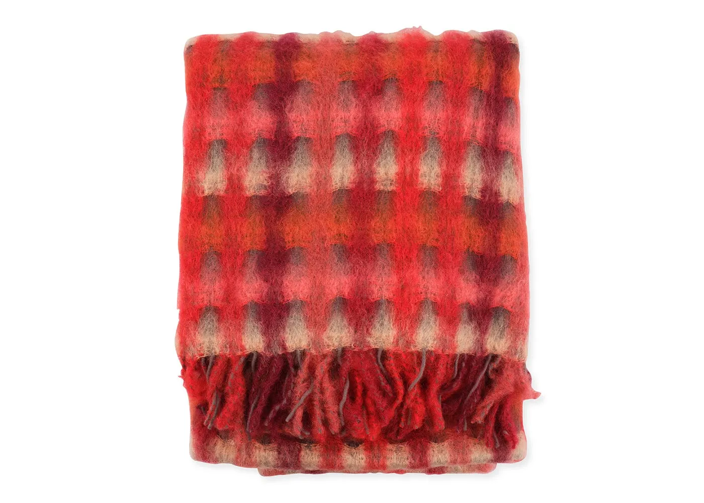 Mantas Ezcaray Mia Mohair & Wool Throw Red