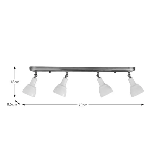 Wybridge 4 Light Semi Flush Spotlight Bar 5