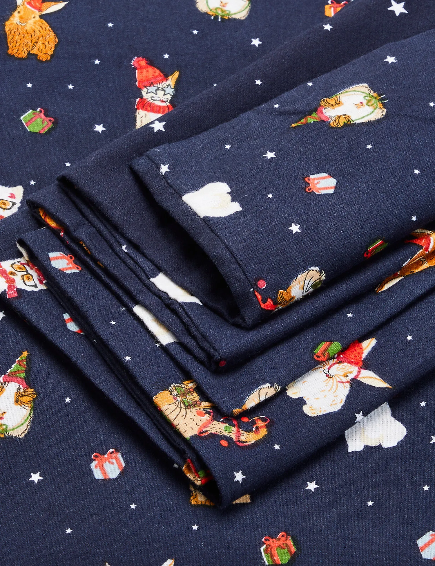 M&S Pure Brushed Cotton Santa Paws Bedding Set