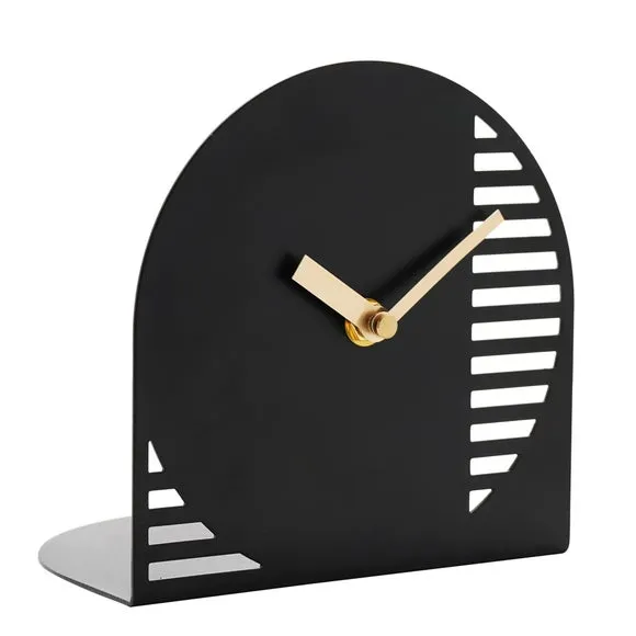 Interval Arched Cut Out Steel Desk Clock 3